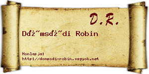 Dömsödi Robin névjegykártya